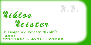 miklos meister business card